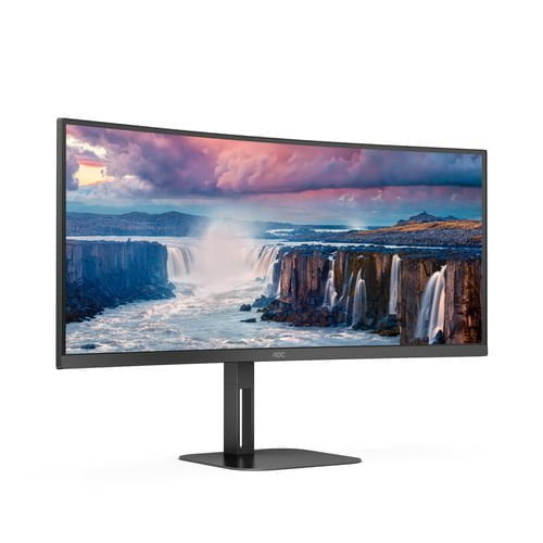 AOC V5 CU34V5C LED display 86.4 cm (34") 3440 x 1440 pixels Wide Quad HD Black - Image 4