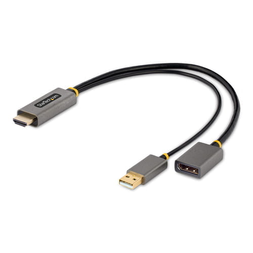 StarTech.com 128-HDMI-DISPLAYPORT video cable adapter 0.3 m HDMI Type A (Standard) Black, Grey