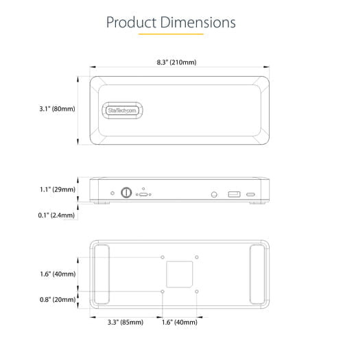 StarTech.com DK31C3MNCRUE laptop dock/port replicator Wired USB 3.2 Gen 2 (3.1 Gen 2) Type-C - Image 8
