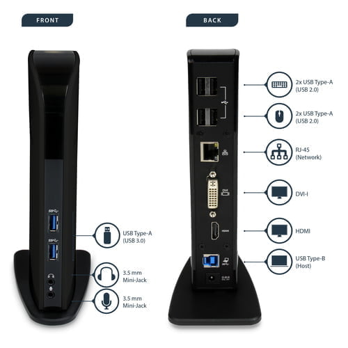 StarTech.com USB3SDOCKHD laptop dock/port replicator Wired USB 3.2 Gen 1 (3.1 Gen 1) Type-B Black - Image 10