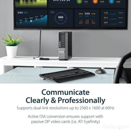 StarTech.com DP2DVID2 video cable adapter 0.37 m Black - Image 9