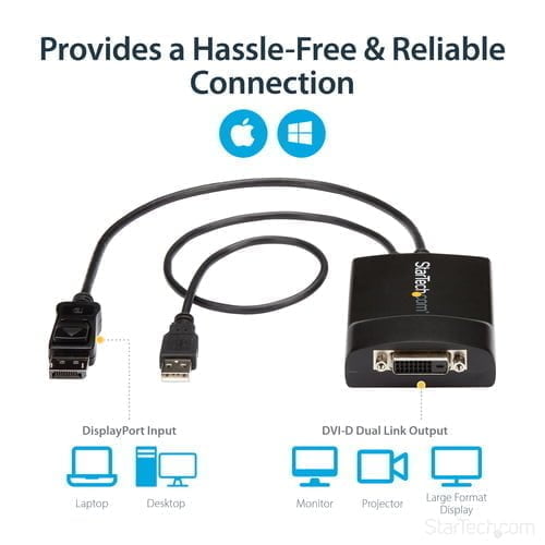StarTech.com DP2DVID2 video cable adapter 0.37 m Black - Image 10