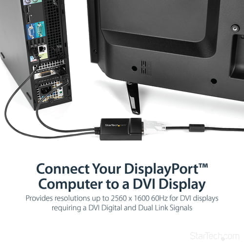StarTech.com DP2DVID2 video cable adapter 0.37 m Black - Image 7