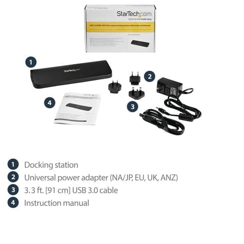 StarTech.com USB3SDOCKHDV laptop dock/port replicator Wired USB 3.2 Gen 1 (3.1 Gen 1) Type-B Black - Image 12