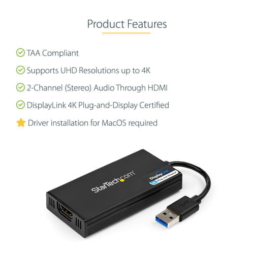 StarTech.com USB32HD4K USB graphics adapter 3840 x 2160 pixels Black - Image 9