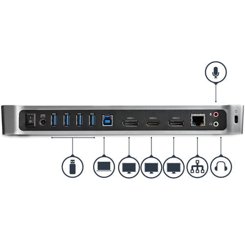 StarTech.com USB3DOCKH2DP laptop dock/port replicator Wired USB 3.2 Gen 1 (3.1 Gen 1) Type-A Black, - Image 4