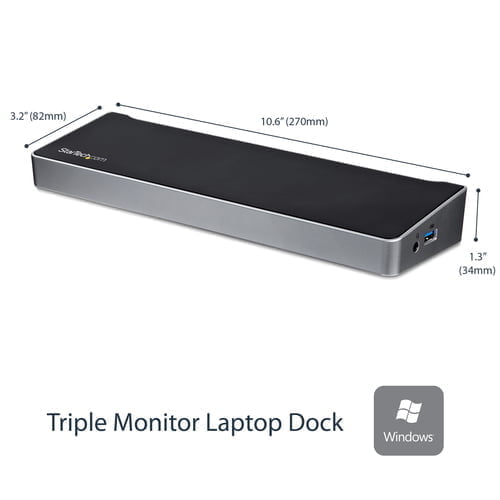 StarTech.com USB3DOCKH2DP laptop dock/port replicator Wired USB 3.2 Gen 1 (3.1 Gen 1) Type-A Black, - Image 2