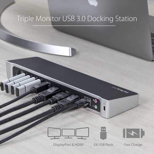 StarTech.com USB3DOCKH2DP laptop dock/port replicator Wired USB 3.2 Gen 1 (3.1 Gen 1) Type-A Black, - Image 9