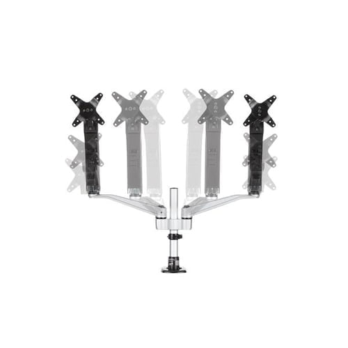 StarTech.com ARMDUAL30 monitor mount / stand 76.2 cm (30") Black, Silver - Image 3