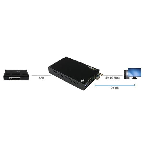 StarTech.com ET91000SM20 network media converter 2000 Mbit/s 1310 nm Single-mode Black - Image 4