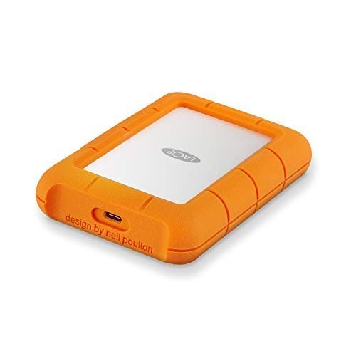 LaCie Rugged USB-C external hard drive 5 TB Grey, Yellow