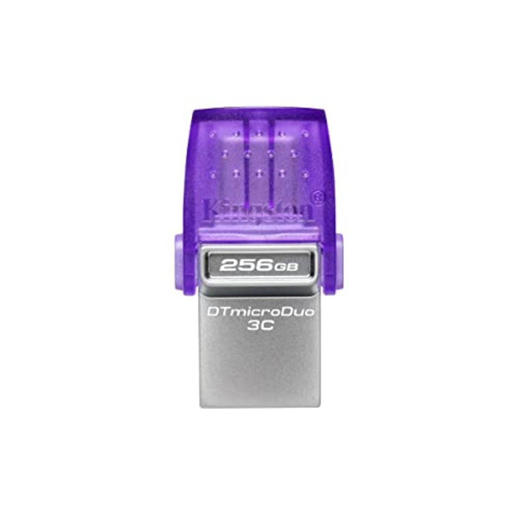 Kingston Technology DataTraveler microDuo 3C USB flash drive 256 GB USB Type-A / USB Type-C 3.2 Gen 1 (3.1 Gen 1) Stainless steel, Purple