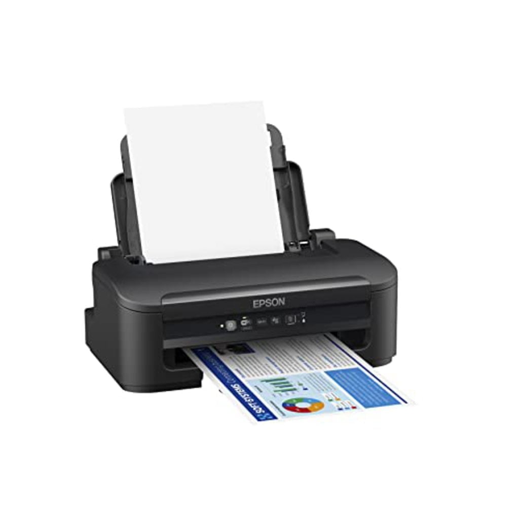 Epson WorkForce WF-2110W WF 2110W WF2110W A4 Printer. A4, 9 pages/min Monochrome, 4.7 pages/min Colour. 5,760 x 1,440 DPI. USB, WIFI. Windows and MacOS
