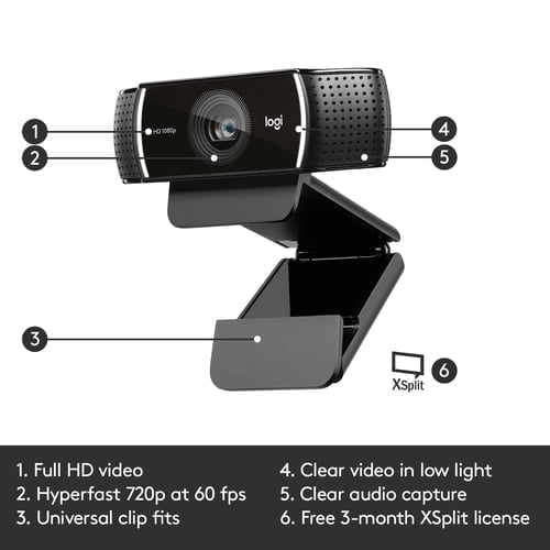 Logitech C922 Pro Stream webcam 1920 x 1080 pixels USB Black - Image 12