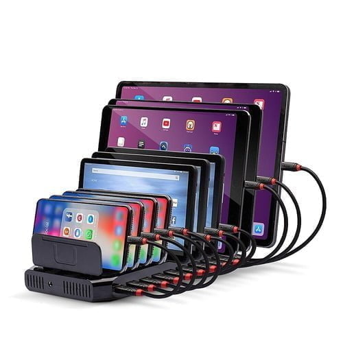Lindy 73309 charging station organizer Freestanding Plastic Black