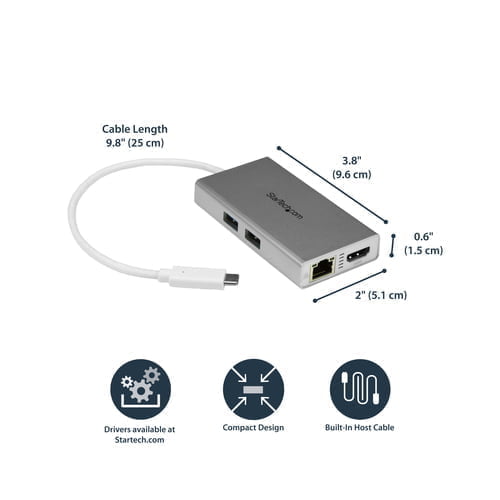 StarTech.com DKT30CHPDW laptop dock/port replicator Wired USB 3.2 Gen 1 (3.1 Gen 1) Type-C Silver, - Image 11