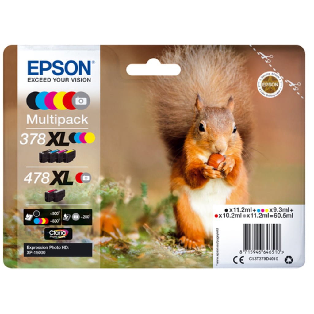 Epson Squirrel 478XL ink cartridge 1 pc(s) Original High (XL) Yield Black, Cyan, Magenta, Yellow,