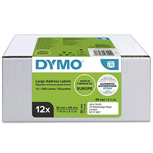 DYMO LW Value Pack - Large Address Labels - 36 x 89 mm - 12 Rolls - 2093093