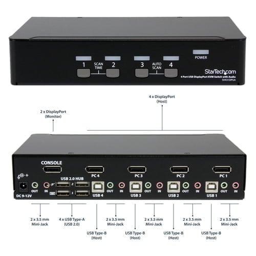 StarTech.com SV431DPUA KVM switch Black - Image 8