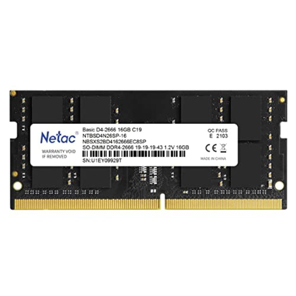 Netac 16GB No Heatsink (1 x 16GB) DDR4 2666MHz SODIMM System Memory