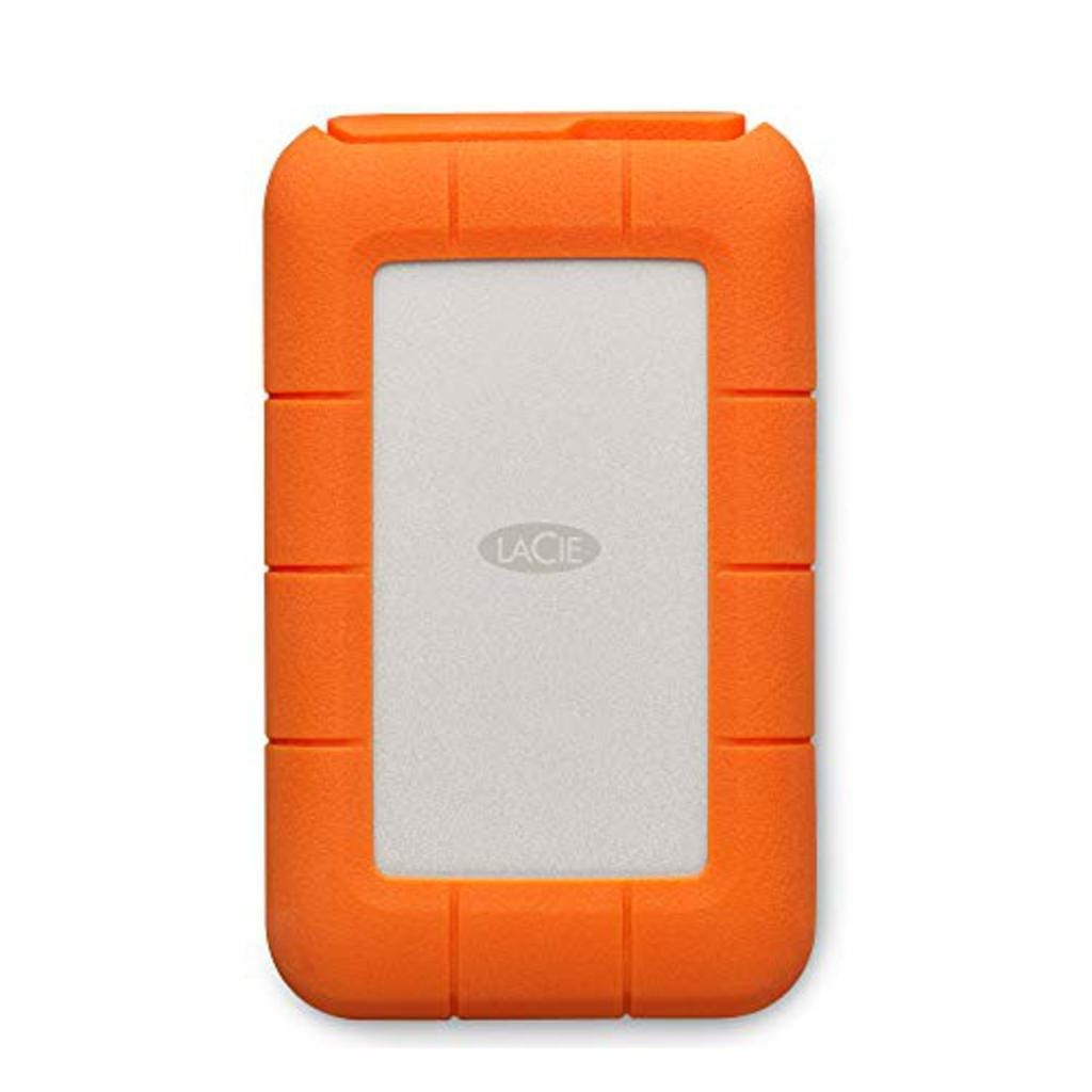 LaCie Rugged USB-C external hard drive 1 TB Orange, Silver
