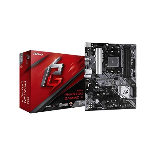 ASRock B550 Phantom Gaming 4 AMD Socket AM4 ATX HDMI M.2 USB 3.2 Gen1 Motherboard