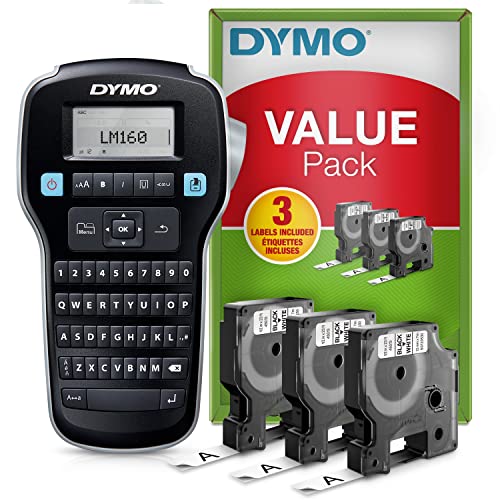 Dymo LabelManager 160 Label Maker Starter Kit Handheld Label Maker Machine with Dymo D1 Label Tapes 2181011