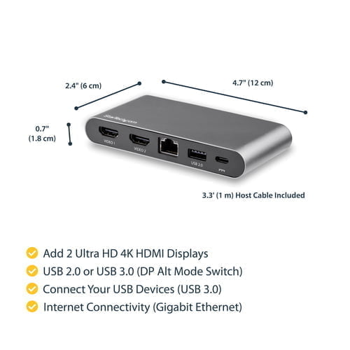 StarTech.com DK30C2HAGPD laptop dock/port replicator Wired USB 3.2 Gen 1 (3.1 Gen 1) Type-C Grey - Image 10