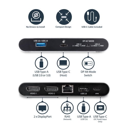 StarTech.com DK30C2DAGPD laptop dock/port replicator Wired USB 3.2 Gen 1 (3.1 Gen 1) Type-C Black - Image 7