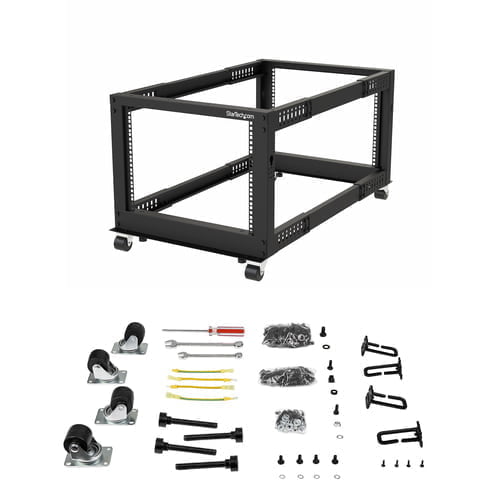 StarTech.com 4POSTRACK8U rack cabinet Freestanding rack Black - Image 6