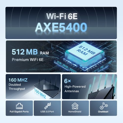 TP-Link Archer AXE75 wireless router Gigabit Ethernet Tri-band (2.4 GHz / 5 GHz / 6 GHz) Black - Image 5