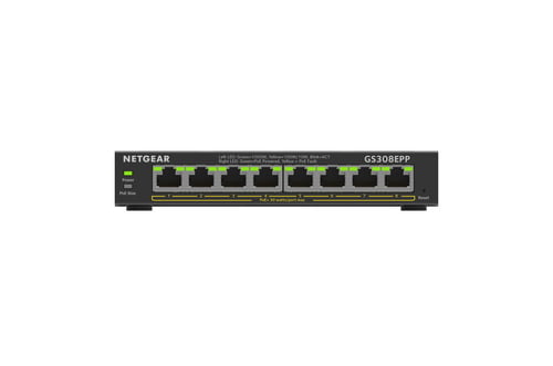 NETGEAR GS308EPP Managed L2/L3 Gigabit Ethernet (10/100/1000) Power over Ethernet (PoE) Black - Image 2