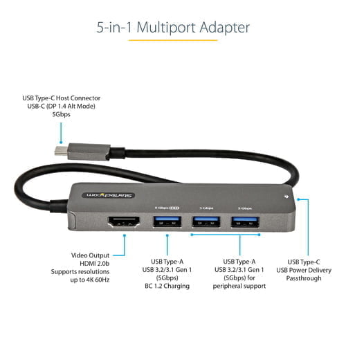 StarTech.com DKT30CHPD3 laptop dock/port replicator USB 3.2 Gen 1 (3.1 Gen 1) Type-C Black, Grey - Image 4