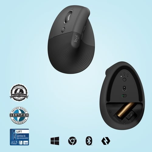 Logitech Lift mouse Left-hand RF Wireless + Bluetooth Optical 4000 DPI - Image 6