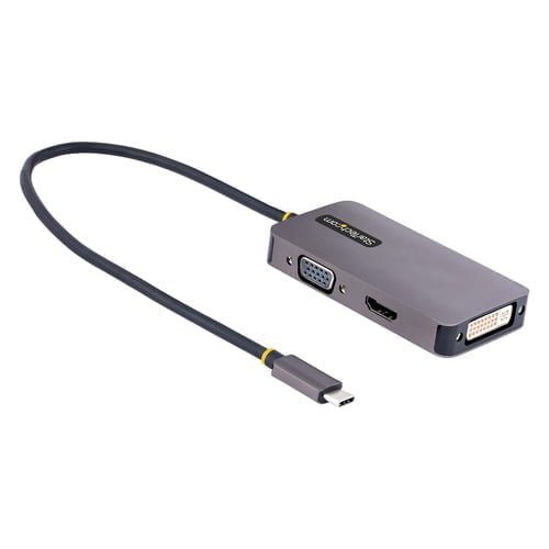StarTech.com 118-USBC-HDMI-VGADVI USB graphics adapter 3840 x 2160 pixels Grey