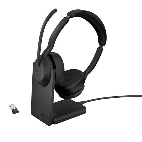 Jabra Evolve2 55 Headset Wired & Wireless Head-band Office/Call center Bluetooth Charging stand