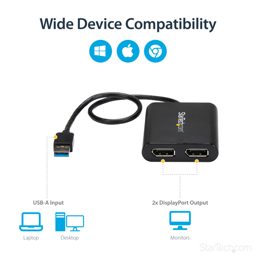 StarTech.com USB32DP24K60 USB graphics adapter 4096 x 2160 pixels Black - Image 11