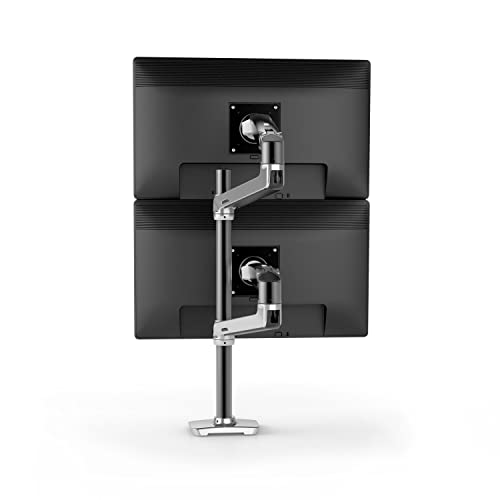 Mounting kit (tall pole, dual stacking arm) - for 2 LCD displays - matte black - screen size: up to 40" - desk-mountable