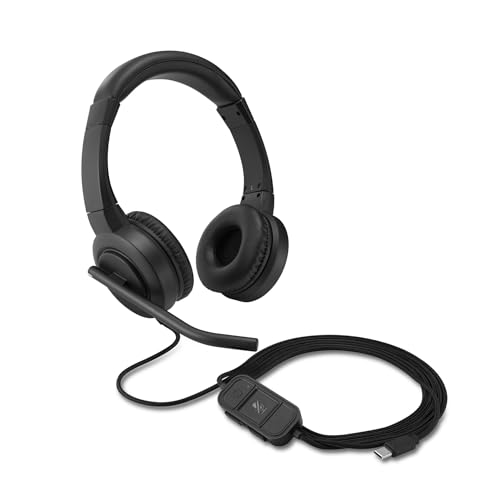 Kensington K83450WW headphones/headset Wired Head-band Calls/Music USB Type-C Black