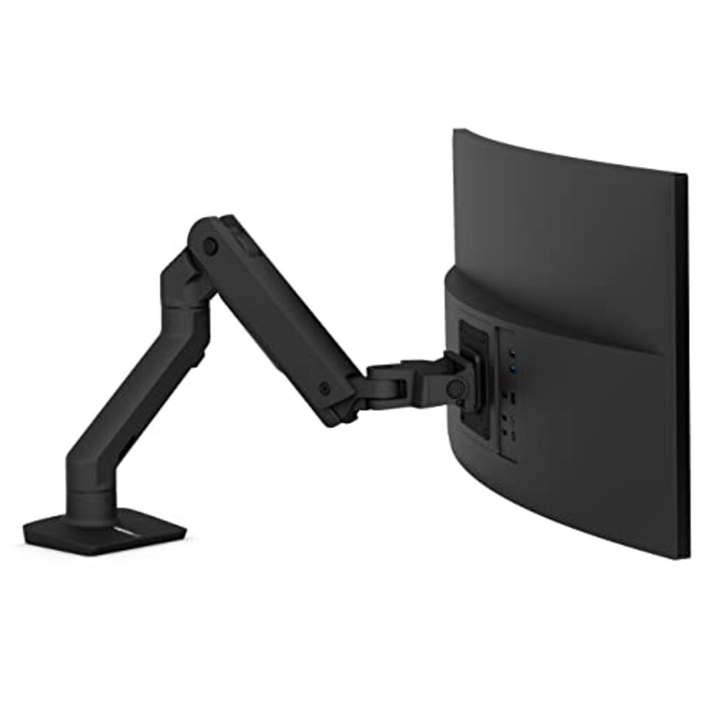 Ergotron HX - Mounting kit (articulating arm, desk clamp mount, extender arm, grommet mount, pivot) - Patented Constant Force Technology - for LCD display/ curved LCD display - matte black - screen size: up to 49"