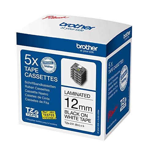 Brother TZE-231M5 label-making tape Black on white