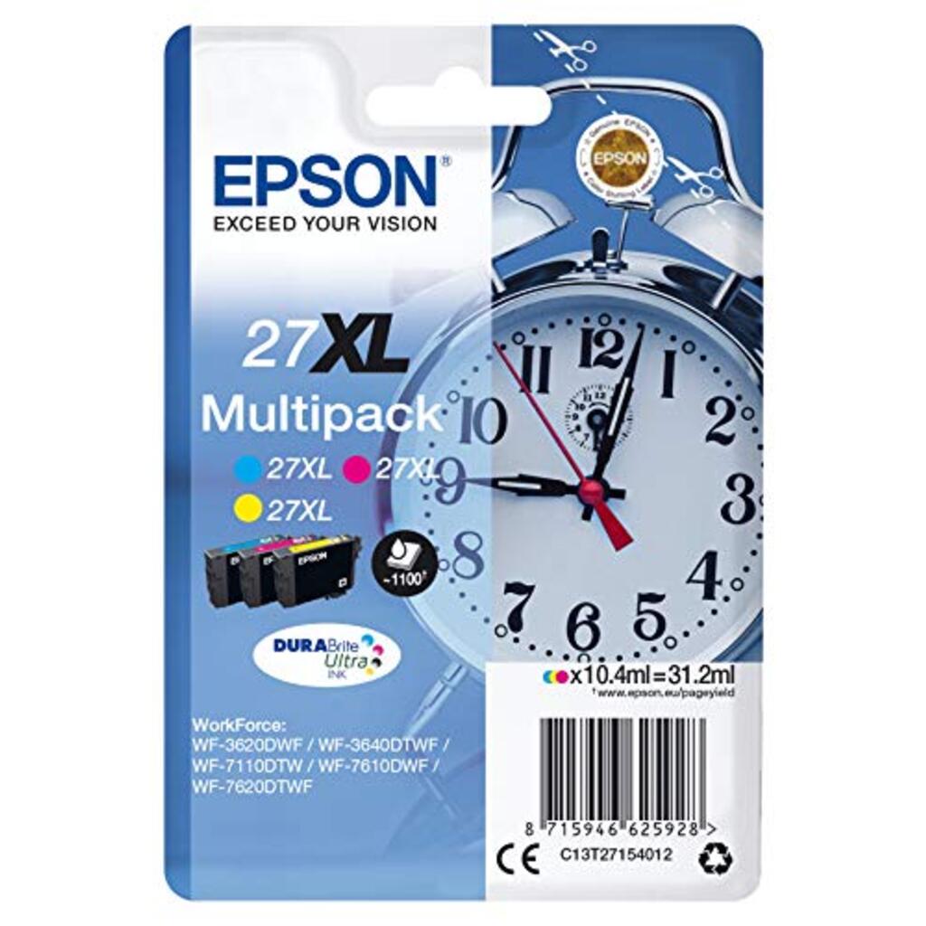 Epson Alarm clock C13T27154012 ink cartridge 1 pc(s) Original High (XL) Yield Cyan, Magenta, Yellow
