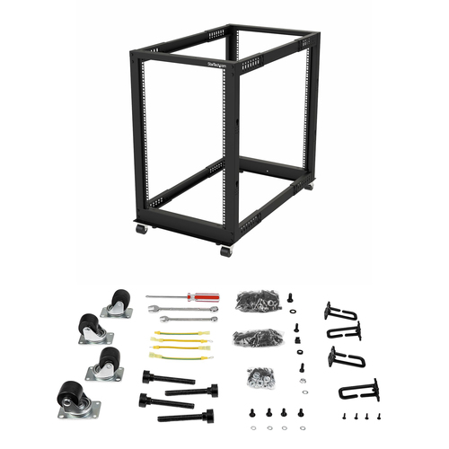 StarTech.com 4POSTRACK18U rack cabinet Freestanding rack Black - Image 7