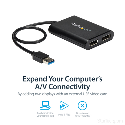 StarTech.com USB32DP24K60 USB graphics adapter 4096 x 2160 pixels Black - Image 9