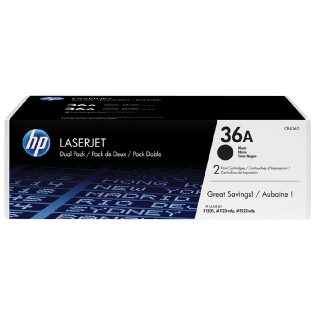 HP 36A 2-pack Black Original LaserJet Toner Cartridges toner cartridge 2 pc(s)