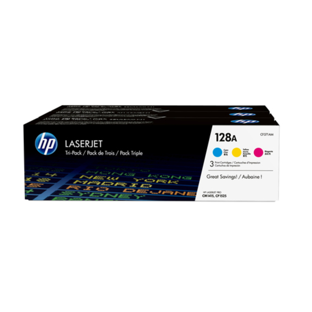 HP 128A 3-pack Cyan/Magenta/Yellow Original LaserJet Toner Cartridges toner cartridge 3 pc(s) Cyan,