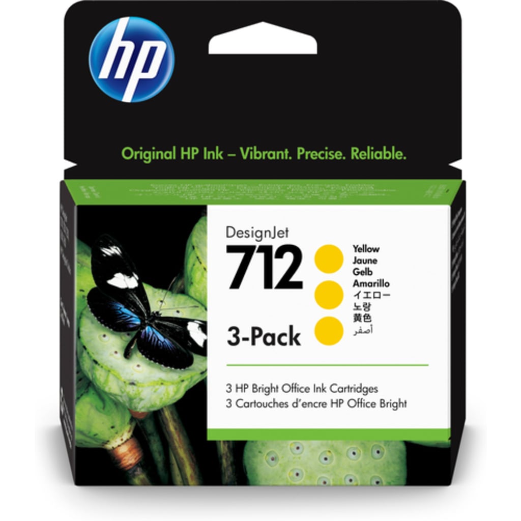 HP 712 3-pack 29-ml Yellow DesignJet ink cartridge 3 pc(s) Original Standard Yield