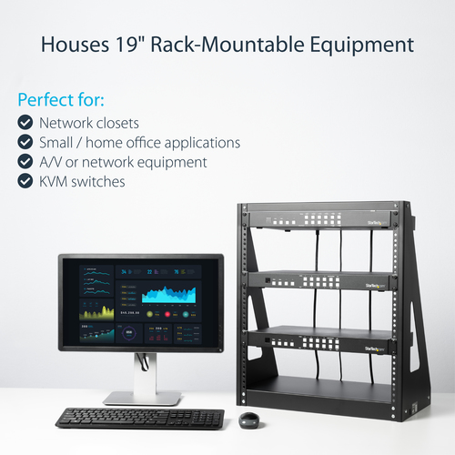 StarTech.com 2POSTRACK12 rack cabinet Freestanding rack Black - Image 9