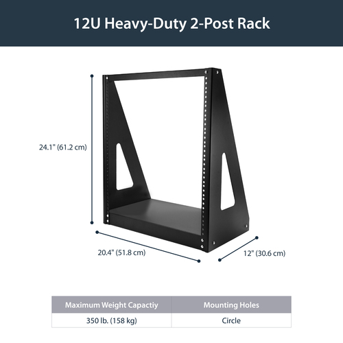 StarTech.com 2POSTRACK12 rack cabinet Freestanding rack Black - Image 7