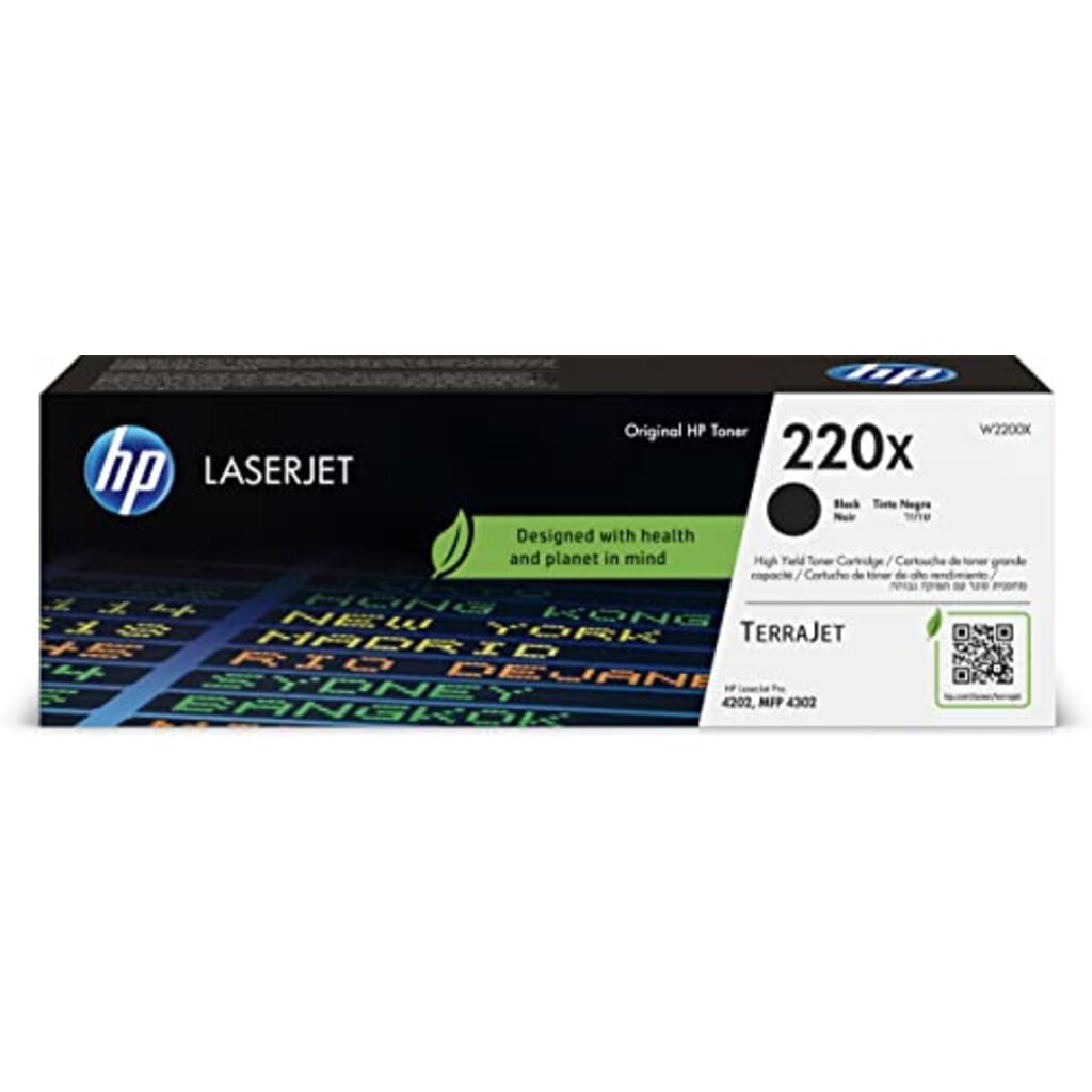 HP 220X - High Yield - black - original - LaserJet - box - toner cartridge (W2200X) - for Color LaserJet 4302, Color LaserJet Pro 4202, 4302, MFP 4303